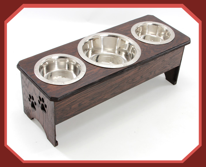 3 bowl raised dog feeder